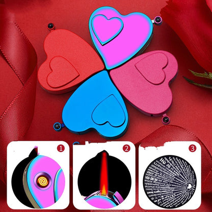 Heart-shaped lighter two modes refillable & rechargeable electronic lighter