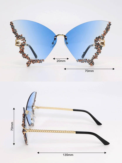 Luxury Diamond Butterfly Sunglasses for Women