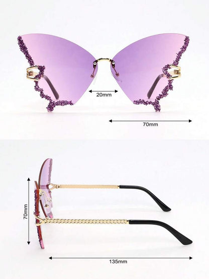 Luxury Diamond Butterfly Sunglasses for Women