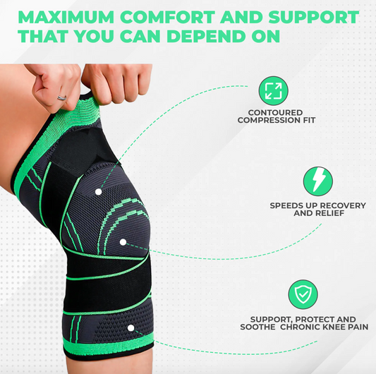 Compression Knee Sleeve Helps Banish Stubborn  Joint Pain Naturally! (BOGOF)