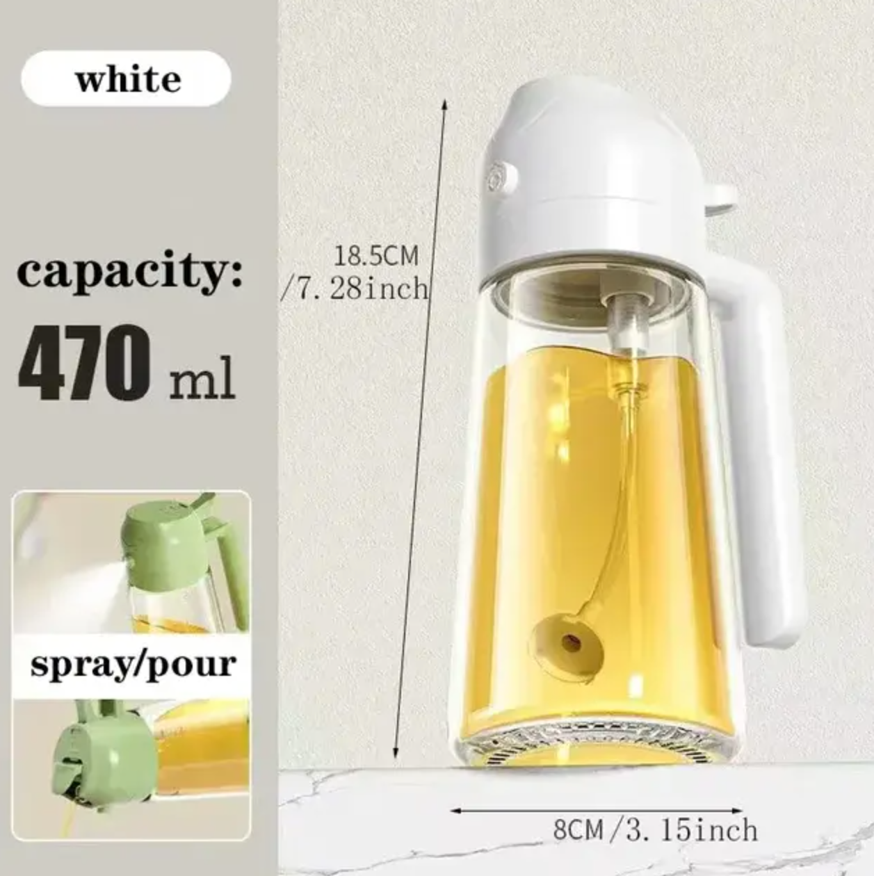 470ml Glass Spray Oil Sprayer Bottle: A Versatile 2-in-1 Oil Dispenser