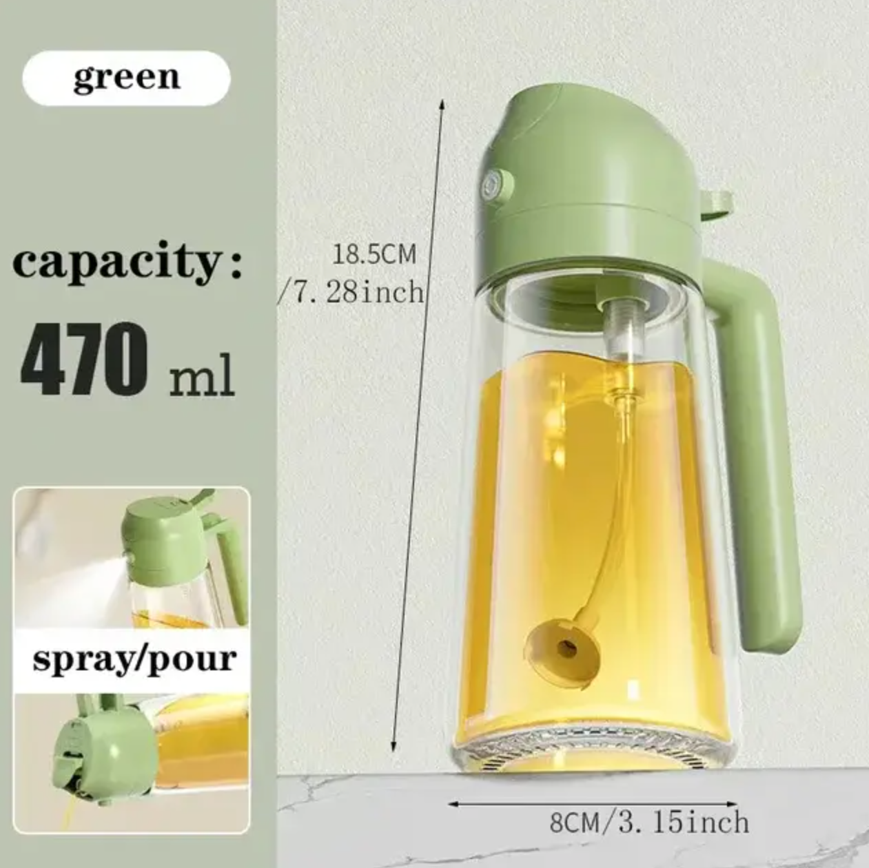 470ml Glass Spray Oil Sprayer Bottle: A Versatile 2-in-1 Oil Dispenser