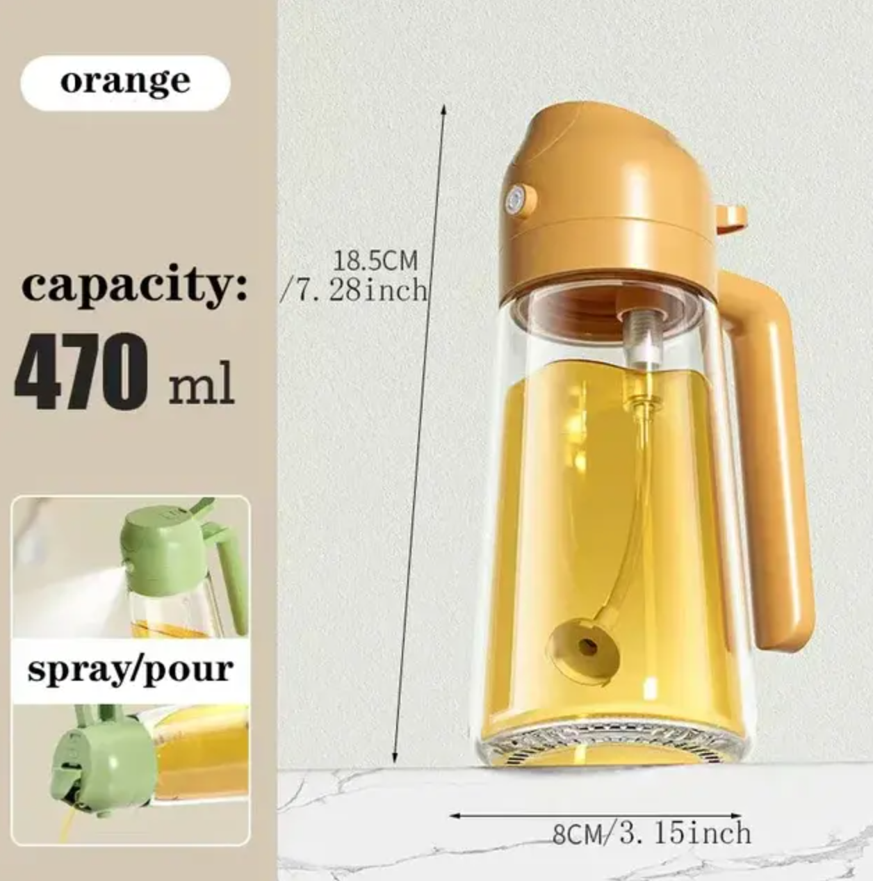 470ml Glass Spray Oil Sprayer Bottle: A Versatile 2-in-1 Oil Dispenser