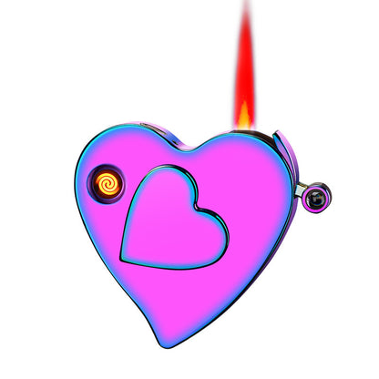 Heart-shaped lighter two modes refillable & rechargeable electronic lighter